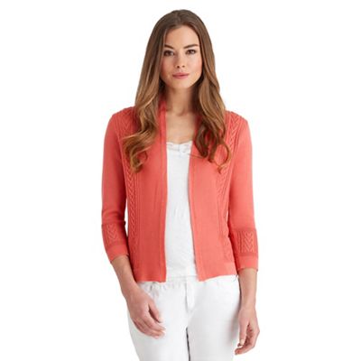 Peach one of a kind cable cardigan